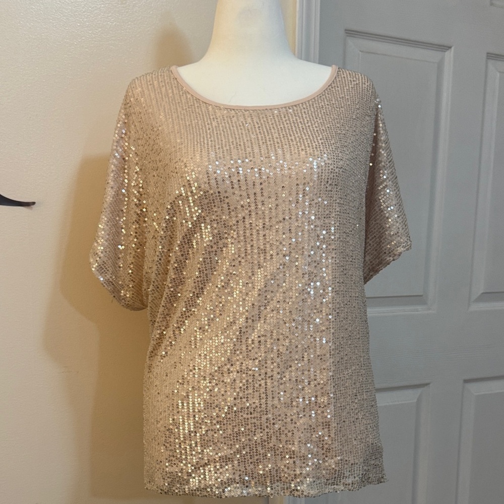 Sequin Beige Women's Top